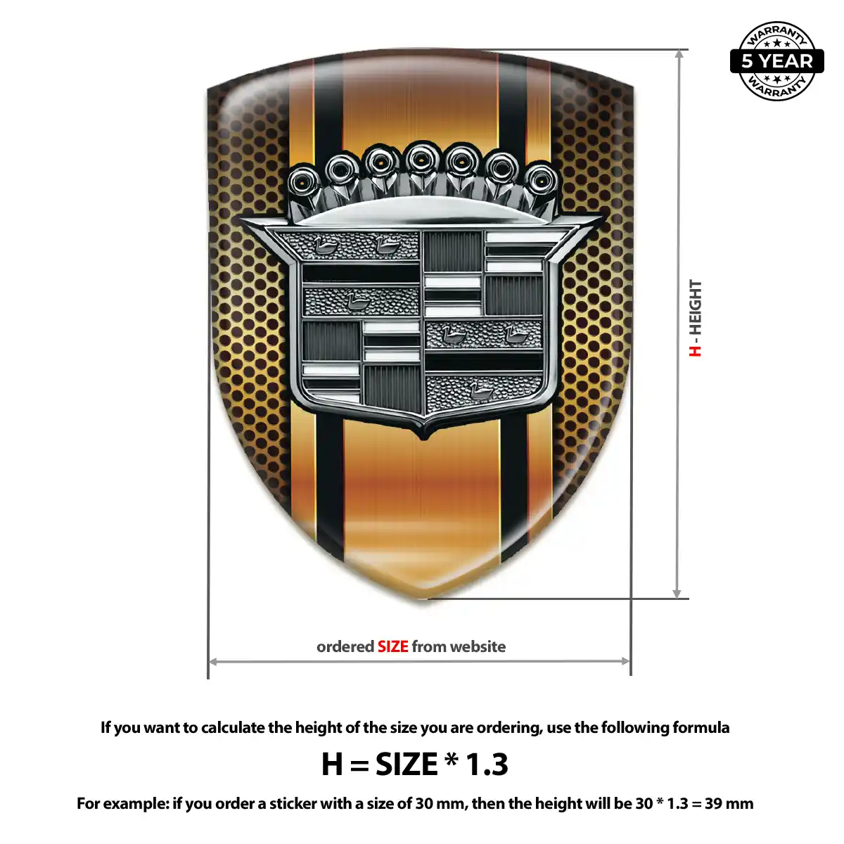 Cadillac 3D Gel Sticker Resin Elite