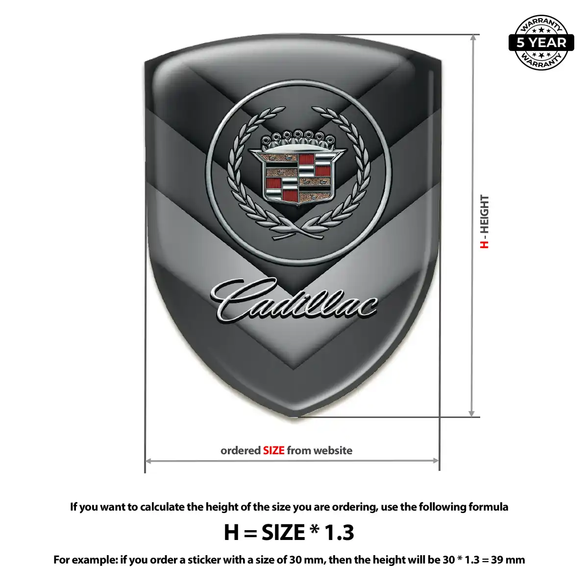 Cadillac 3D Gel Sticker Signature Edition