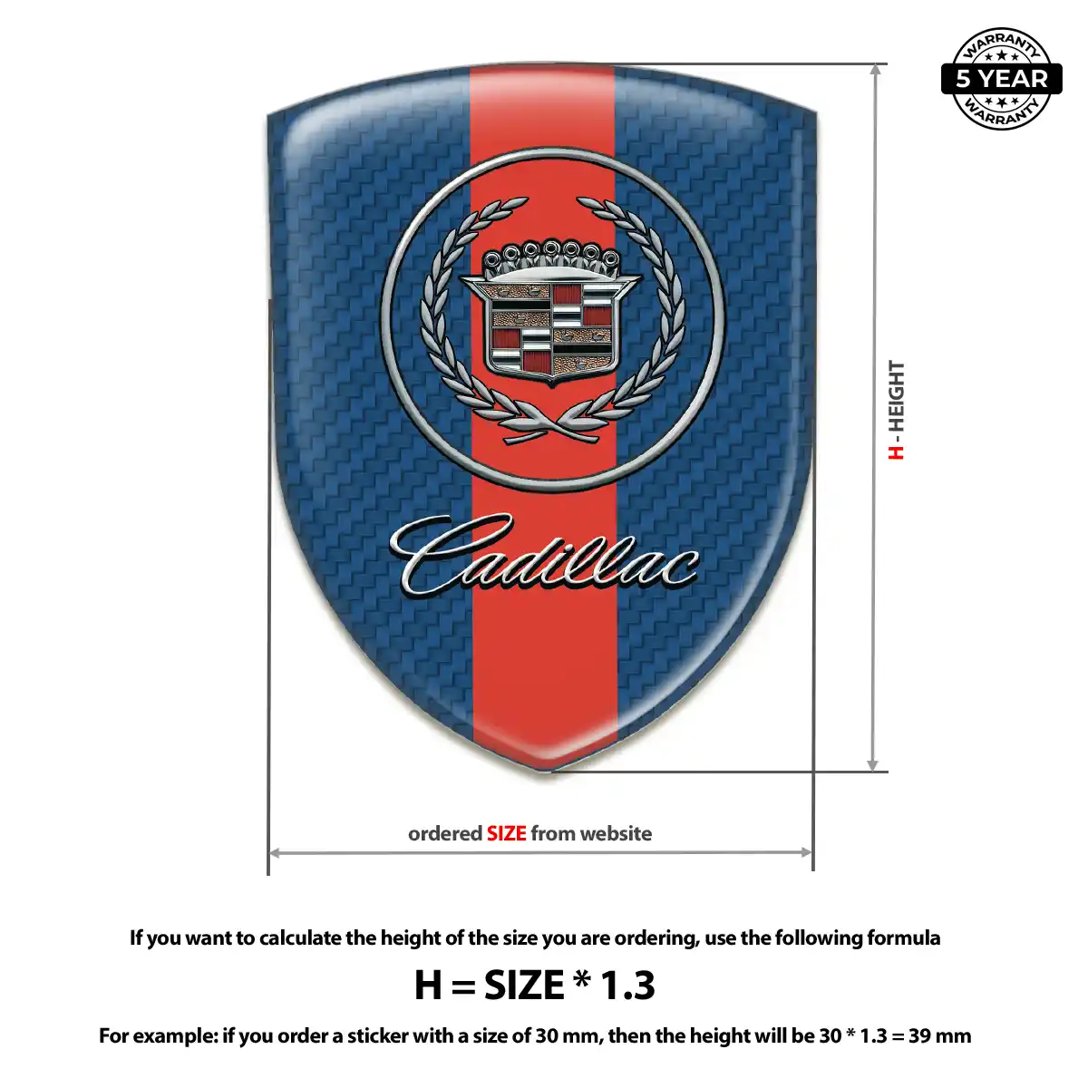 Cadillac 3D Gel Sticker Sport Tuning