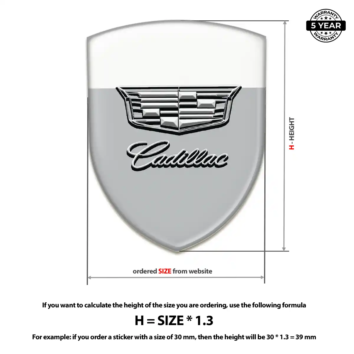 Cadillac 3D Logo Sticker Deluxe Edition