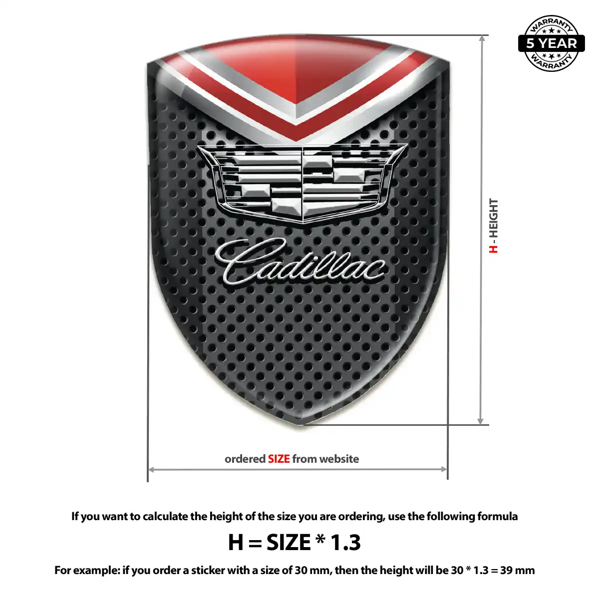 Cadillac 3D Logo Sticker Elite Edition