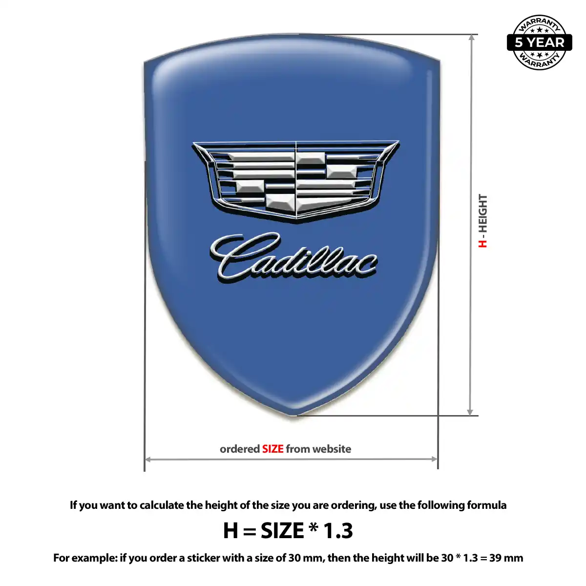 Cadillac 3D Logo Sticker Elite Finish
