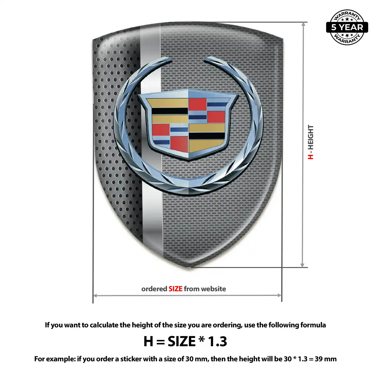 Cadillac 3D Logo Sticker Exterior Luxe