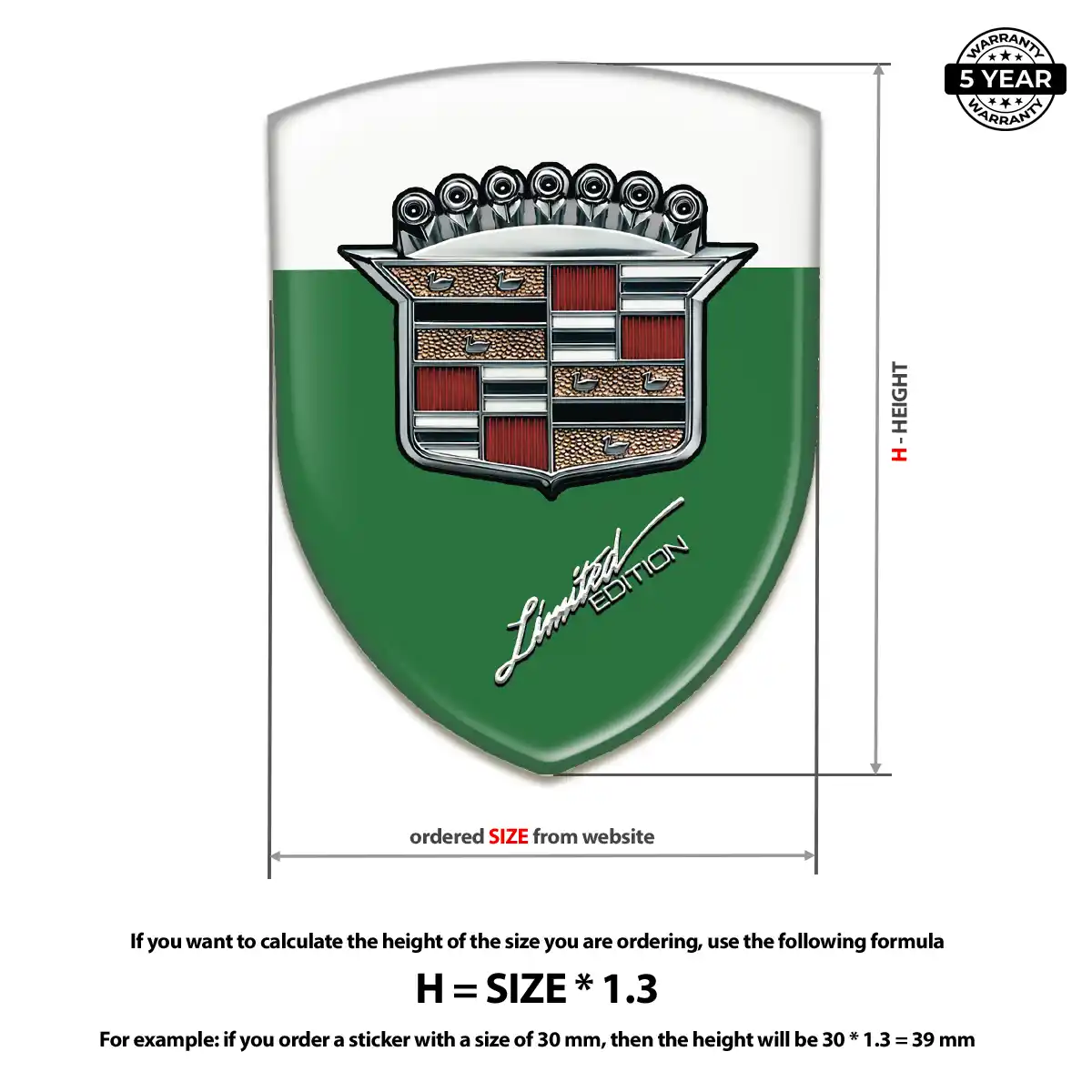 Cadillac 3D Logo Sticker Interior Luxe