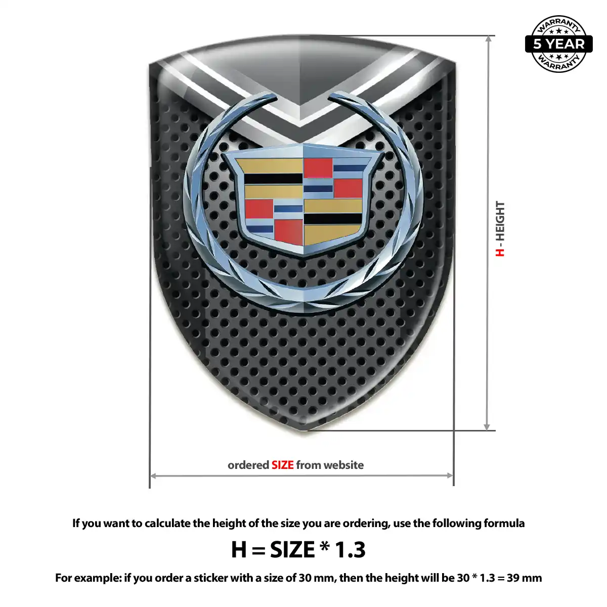 Cadillac 3D Logo Sticker Marked Edition