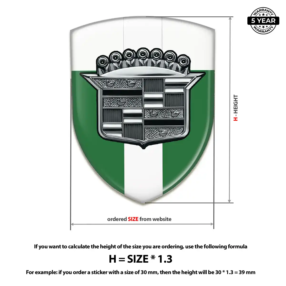 Cadillac 3D Logo Sticker Noble Edition