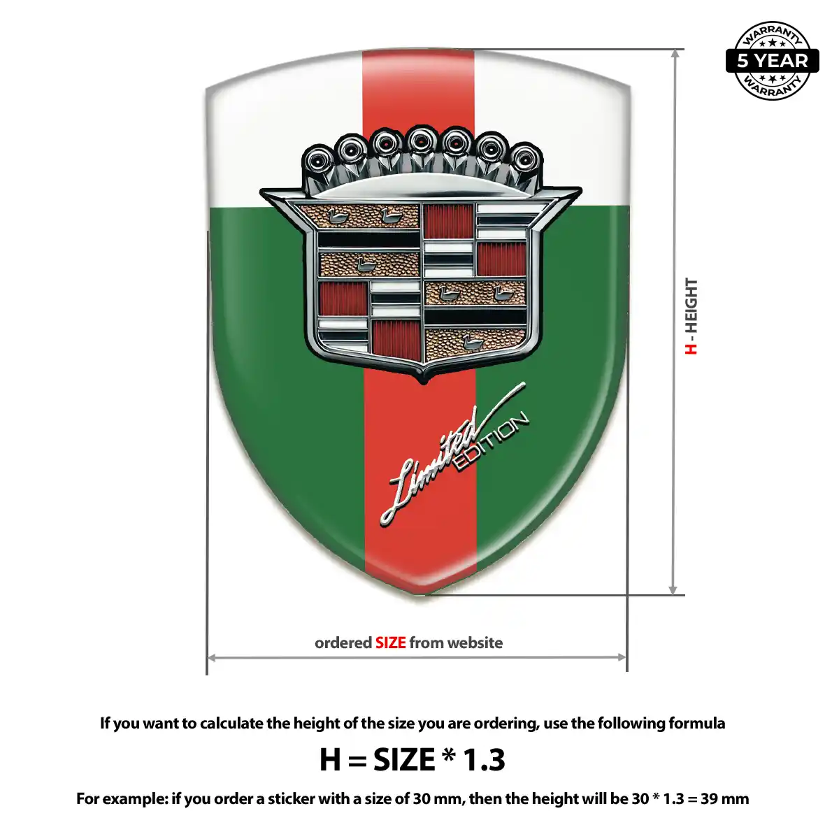 Cadillac 3D Logo Sticker Outer Style