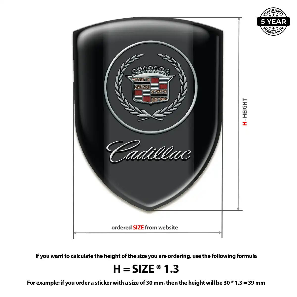 Cadillac 3D Logo Sticker Performance Style