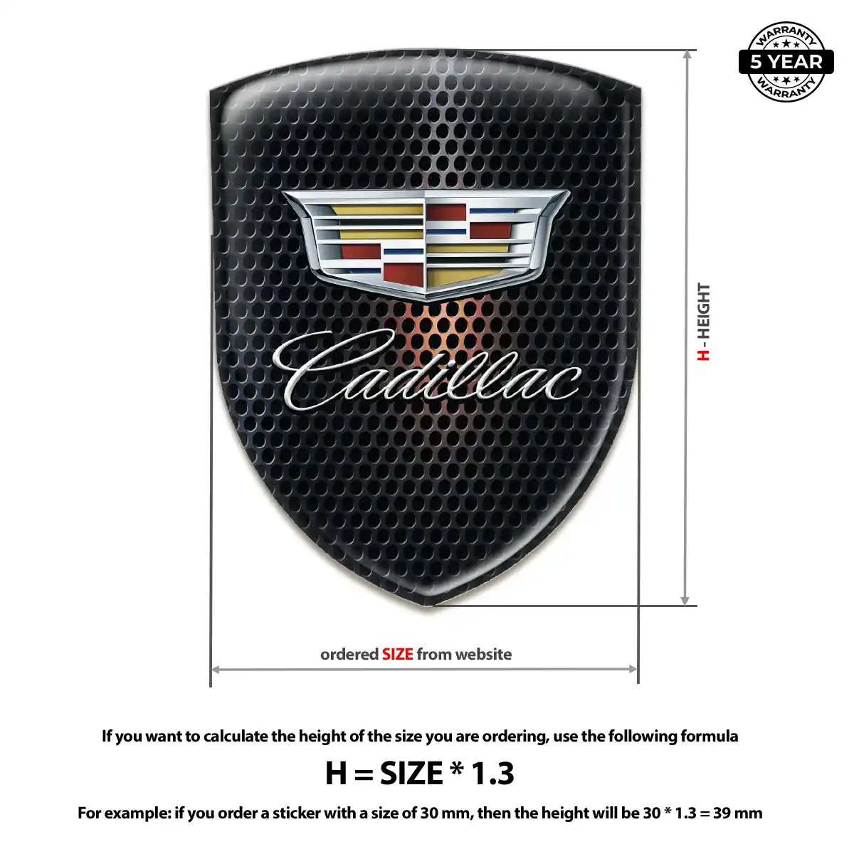 Cadillac 3D Logo Sticker Prestige Line