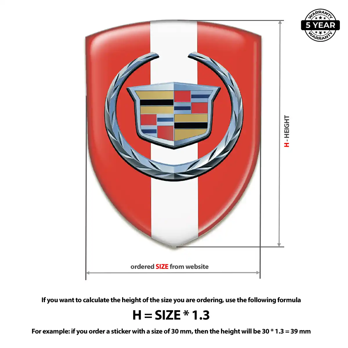 Cadillac 3D Logo Sticker Resin Elite