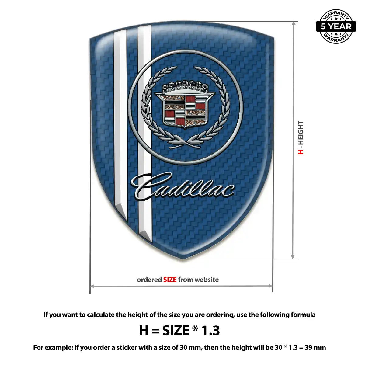 Cadillac 3D Logo Sticker Sleek Style