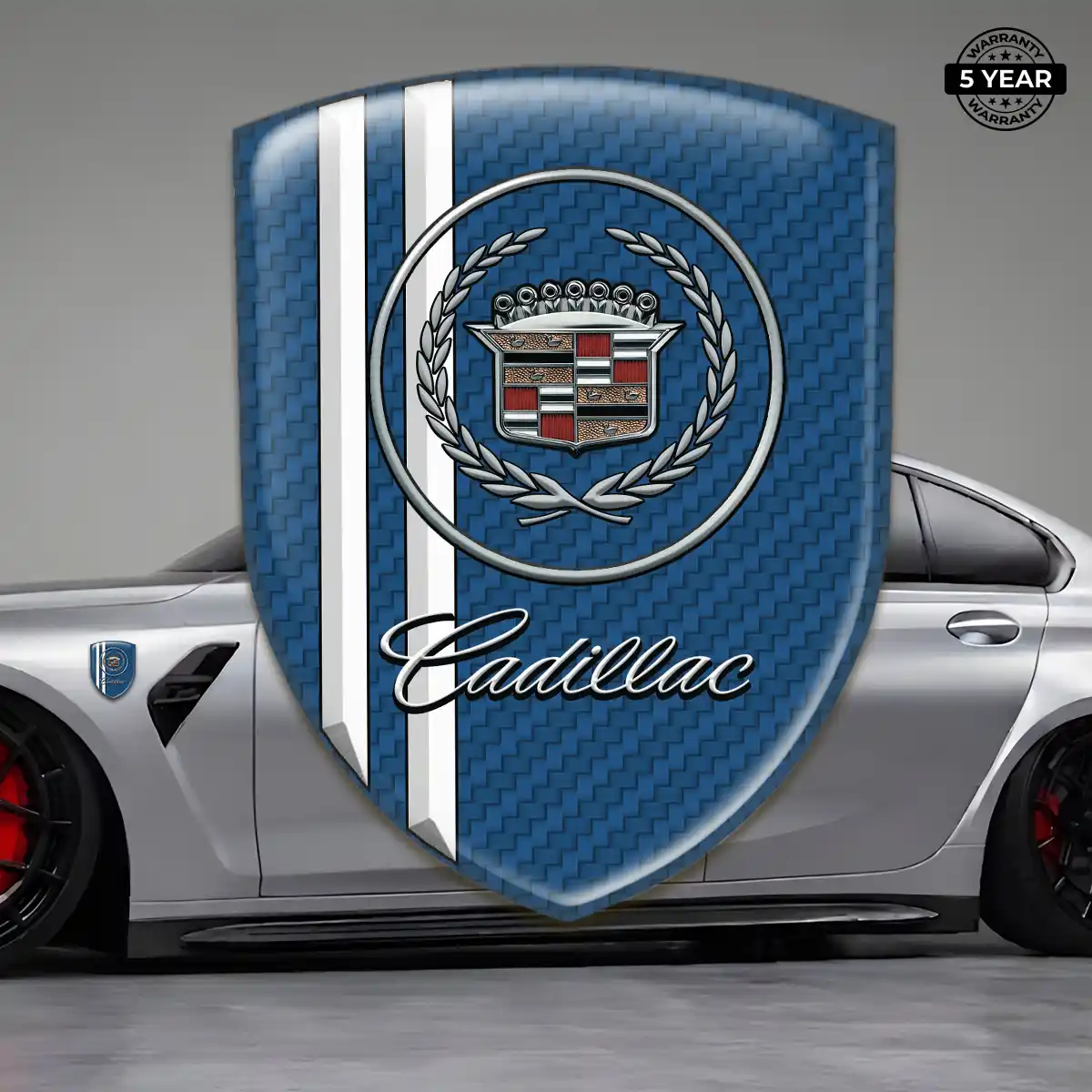 Cadillac 3D Logo Sticker Sleek Style