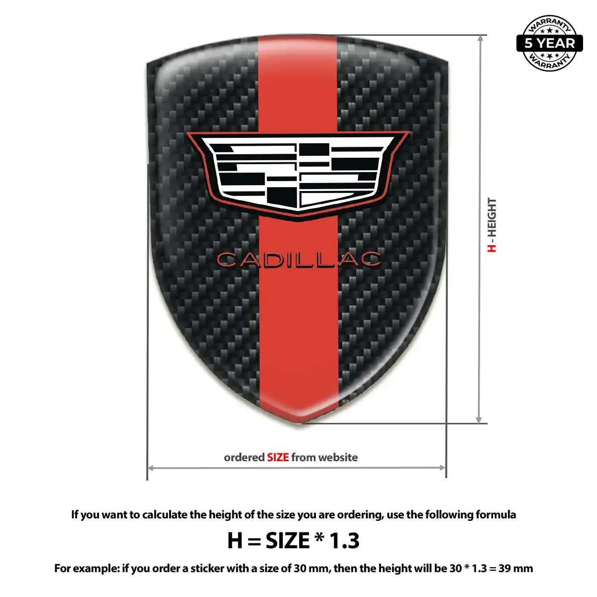 Cadillac 3D Logo Sticker Sport Tuning
