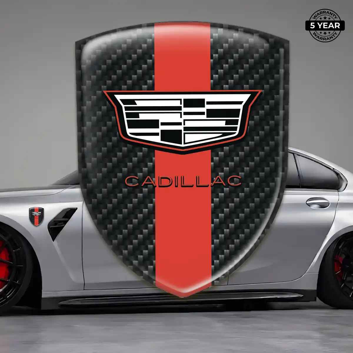 Cadillac 3D Logo Sticker Sport Tuning