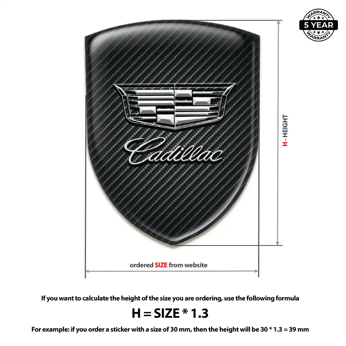 Cadillac 3D Logo Sticker Street Tuning