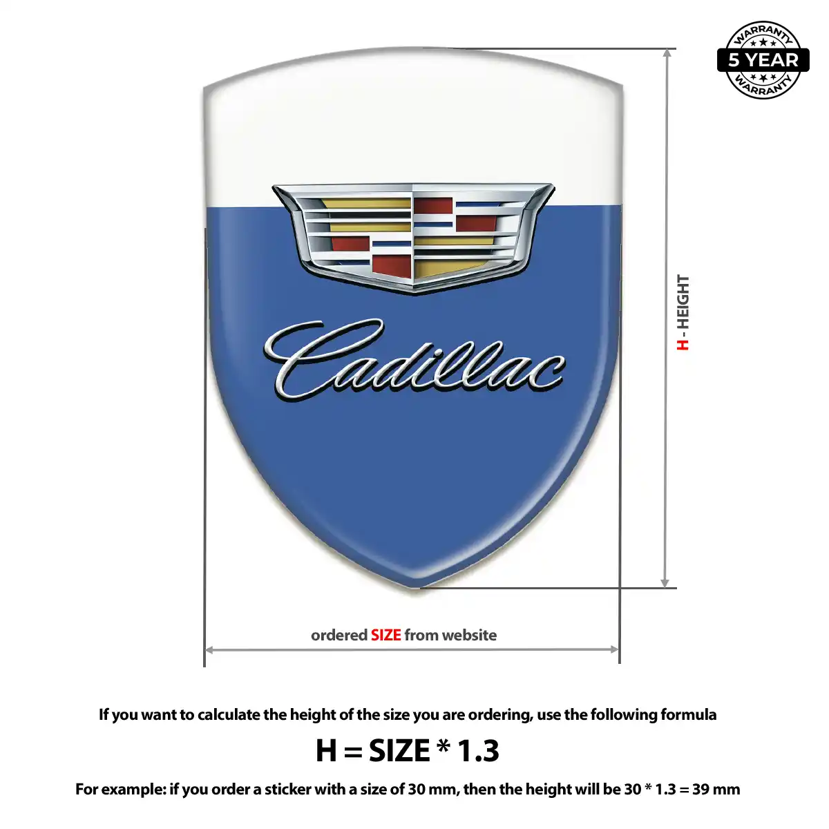 Cadillac 3D Logo Sticker Vortex Elite