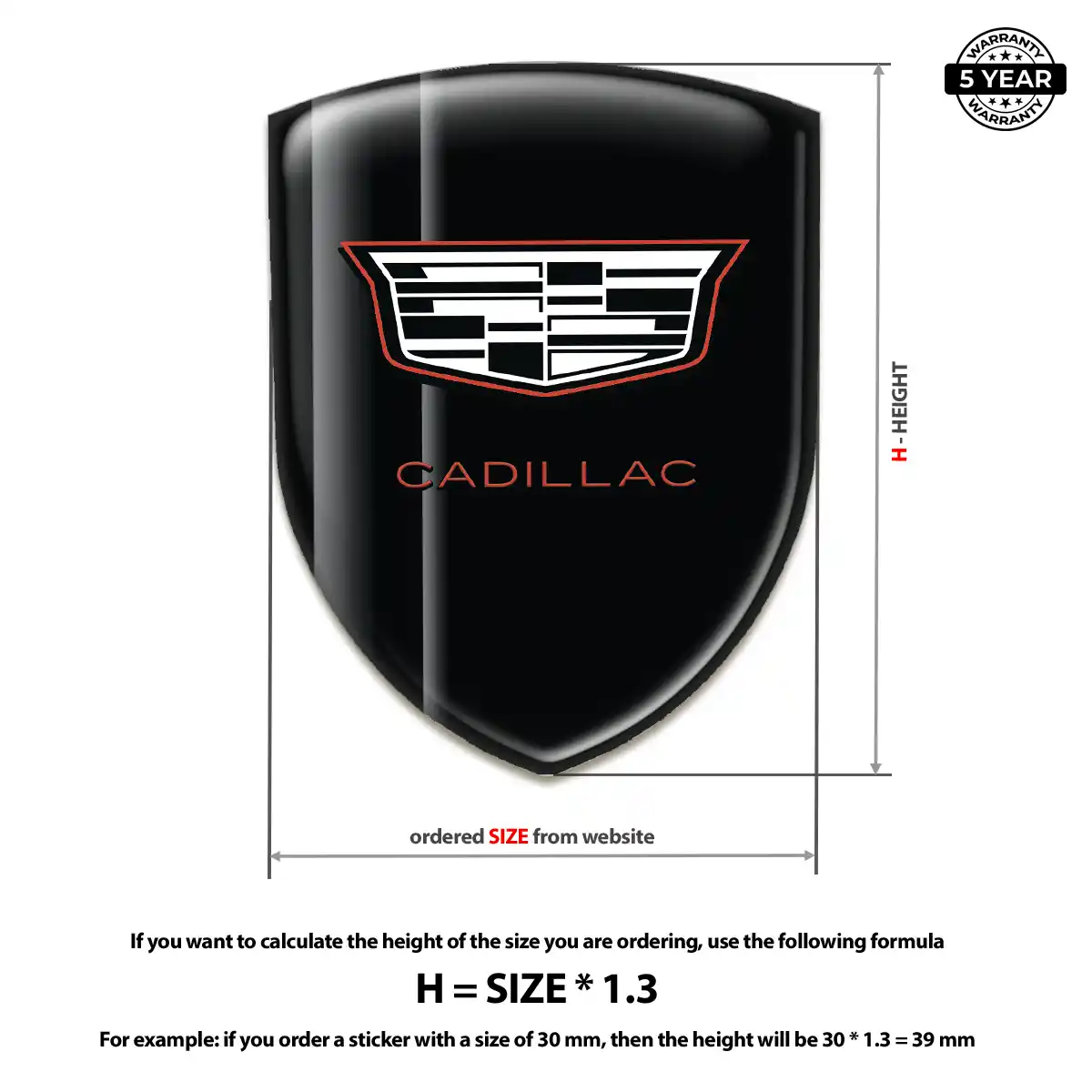 Cadillac 3D Resin Sticker Auto Tuning
