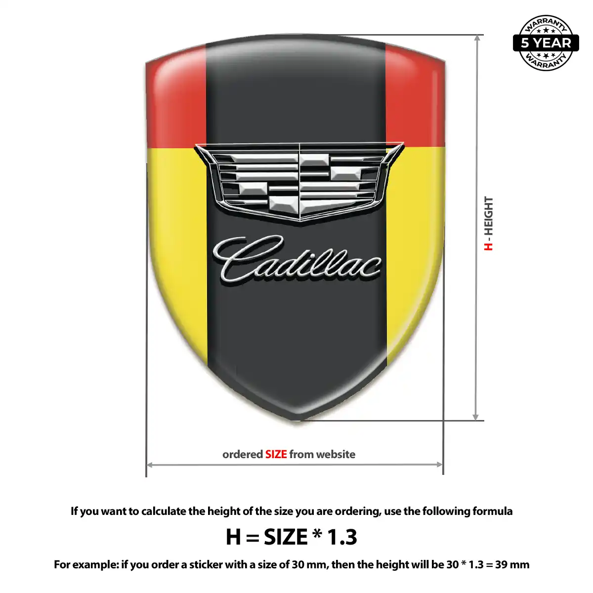 Cadillac 3D Resin Sticker Cabin Style