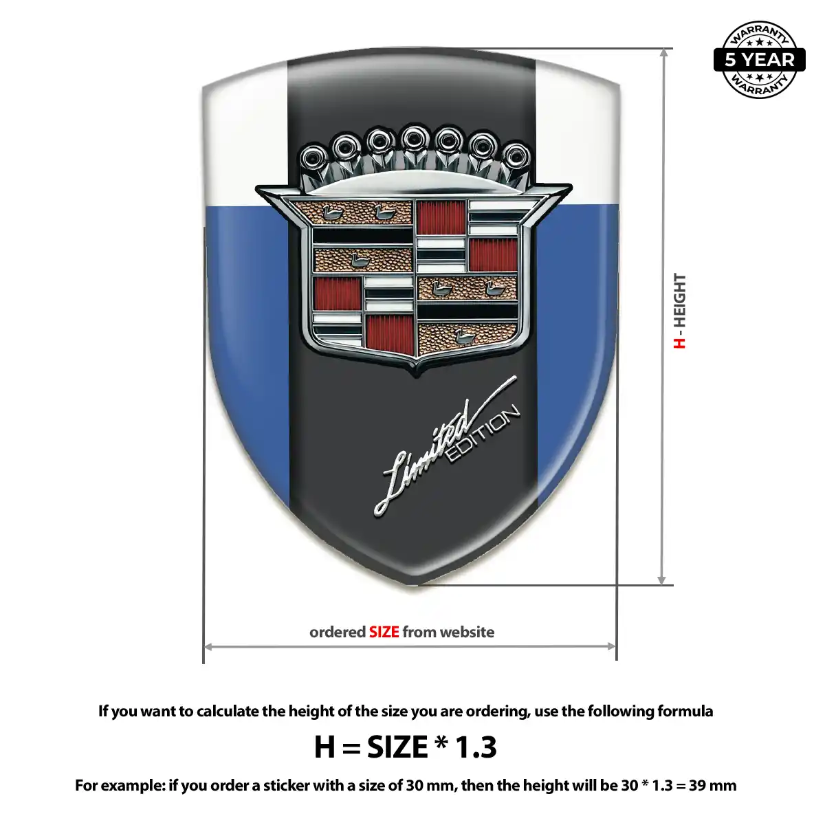 Cadillac 3D Resin Sticker Elite Edition