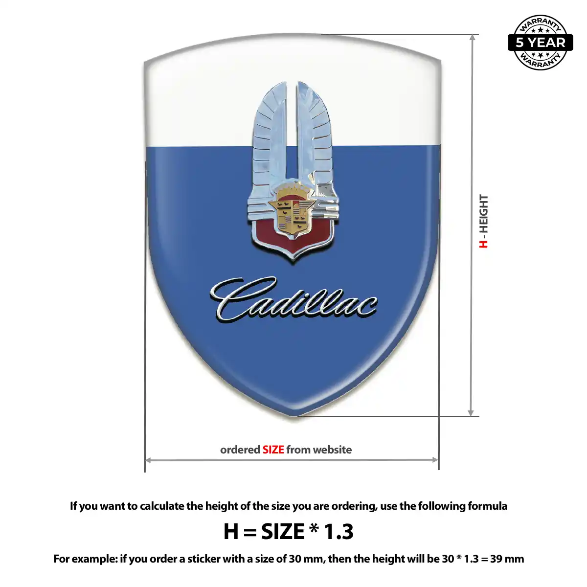 Cadillac 3D Resin Sticker Elite Finish