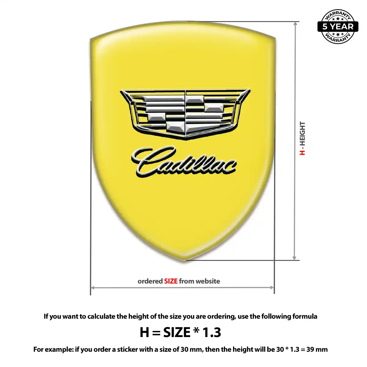Cadillac 3D Resin Sticker Exterior Luxe