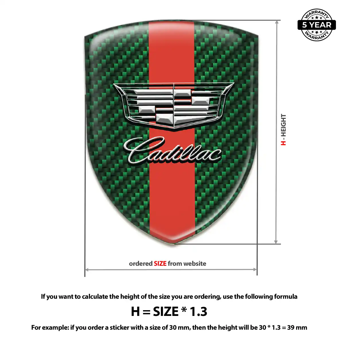 Cadillac 3D Resin Sticker Interior Elegance