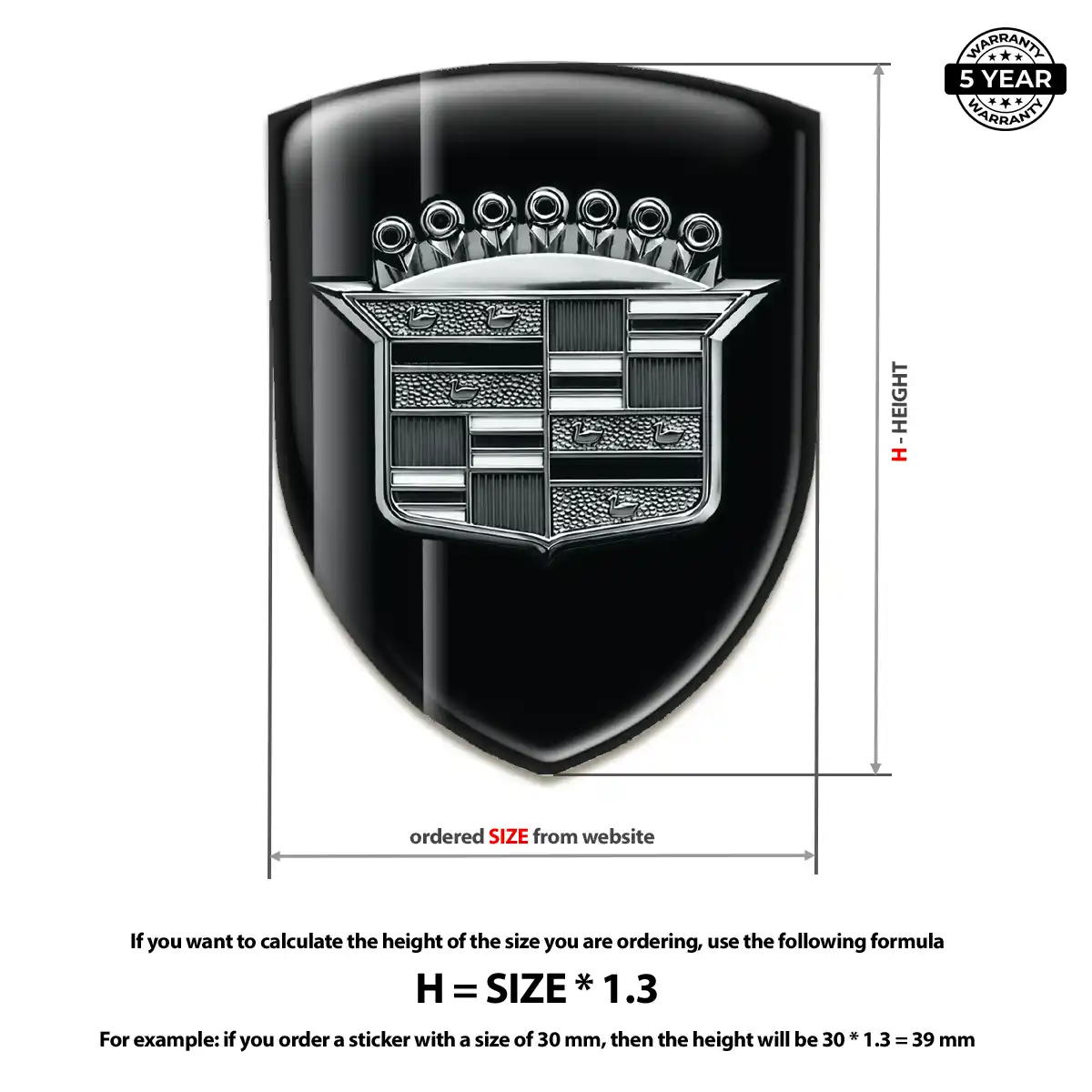 Cadillac 3D Resin Sticker Noble Edition