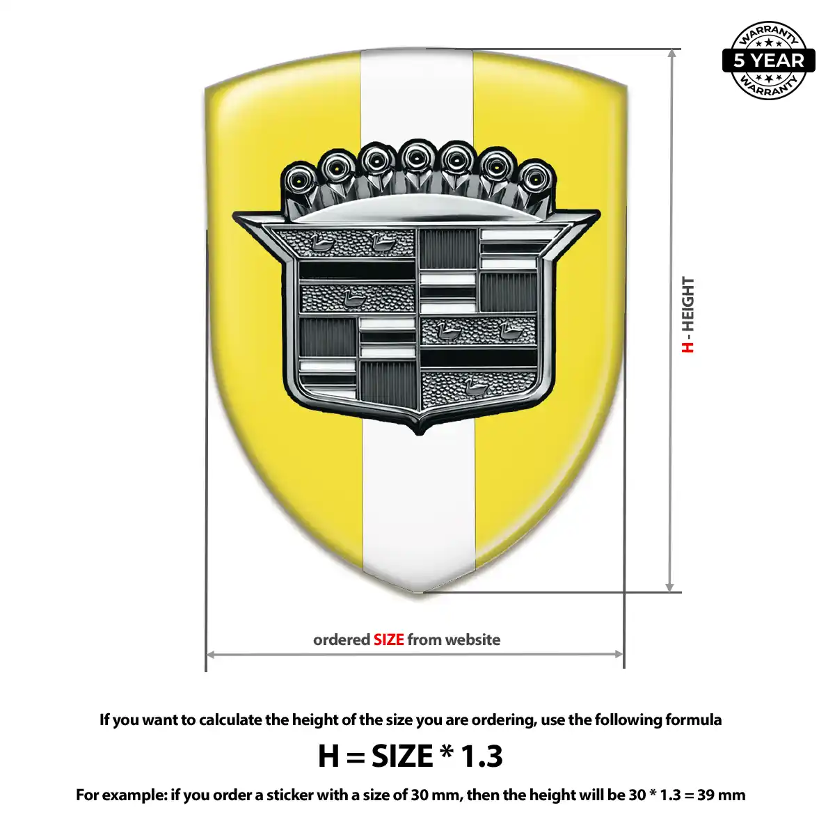 Cadillac 3D Resin Sticker Opulent Line