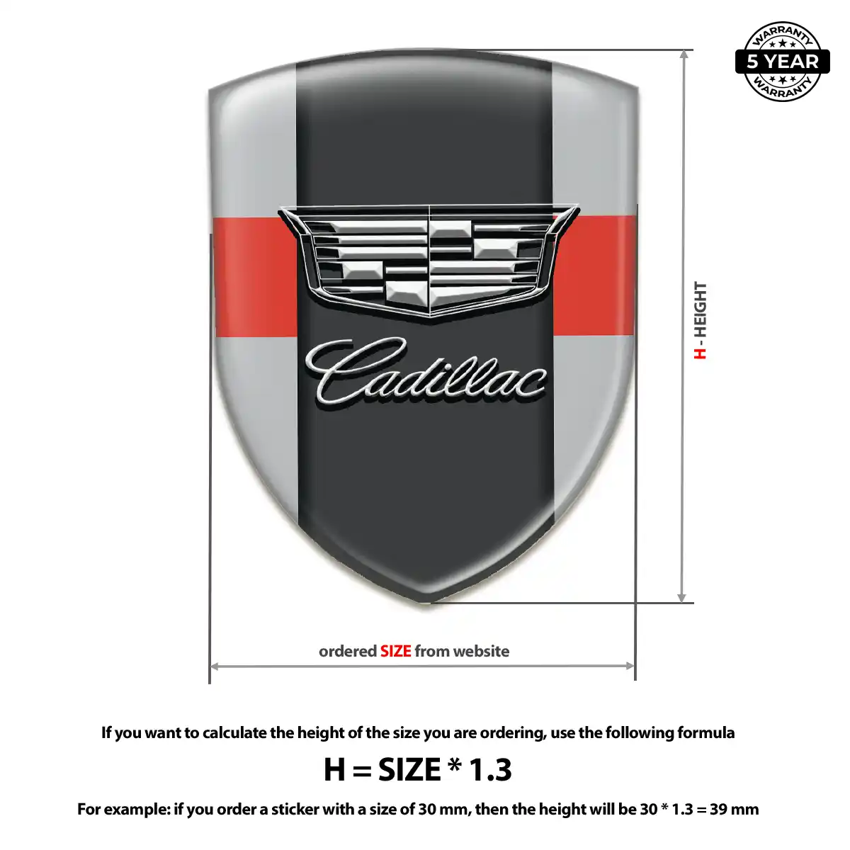 Cadillac 3D Resin Sticker Performance Style