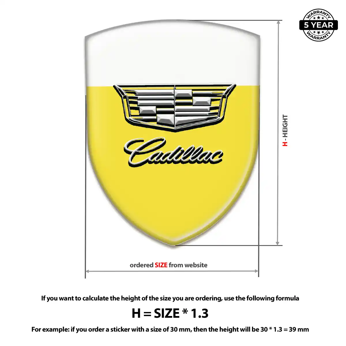 Cadillac 3D Resin Sticker Prestige Line