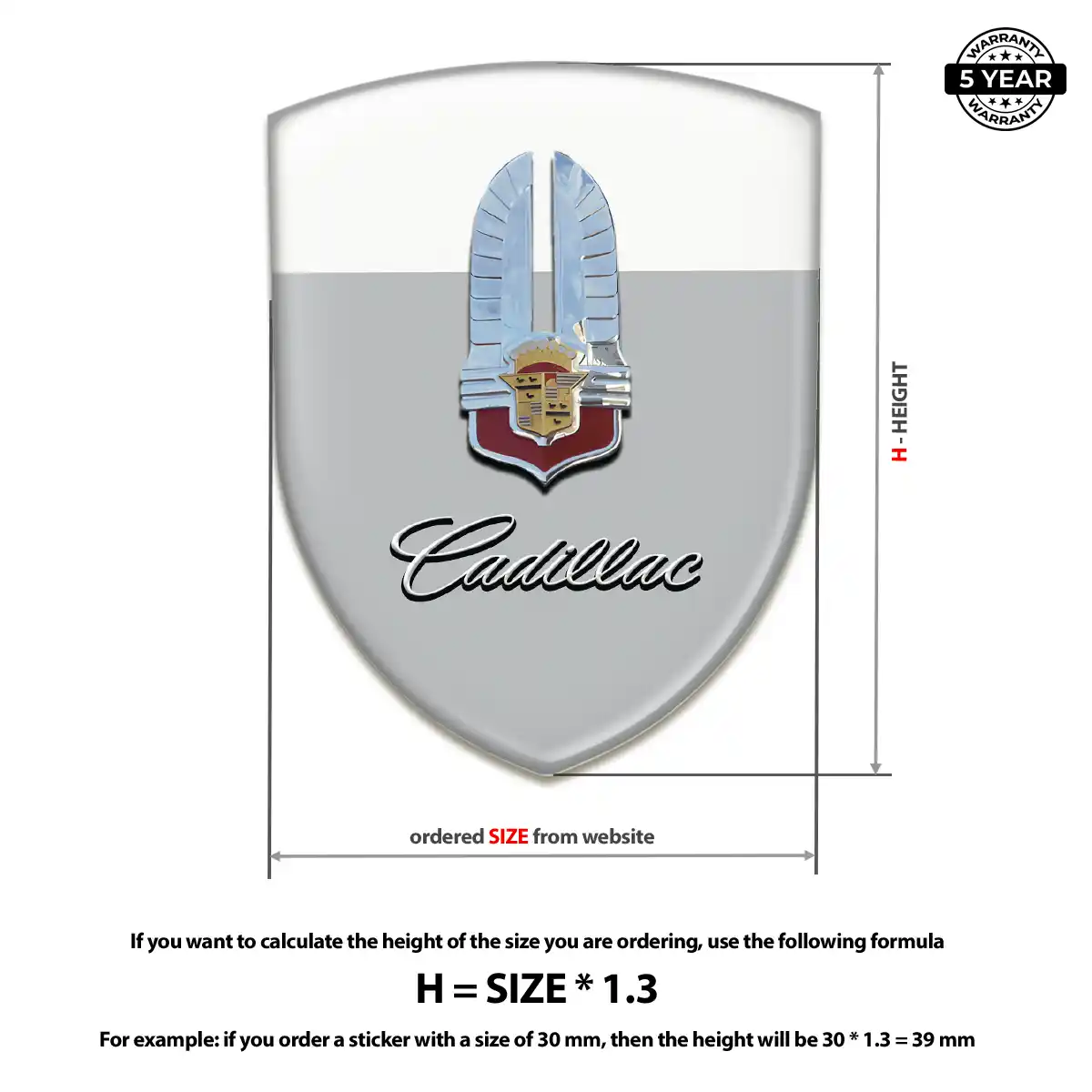 Cadillac 3D Resin Sticker Prime Quality