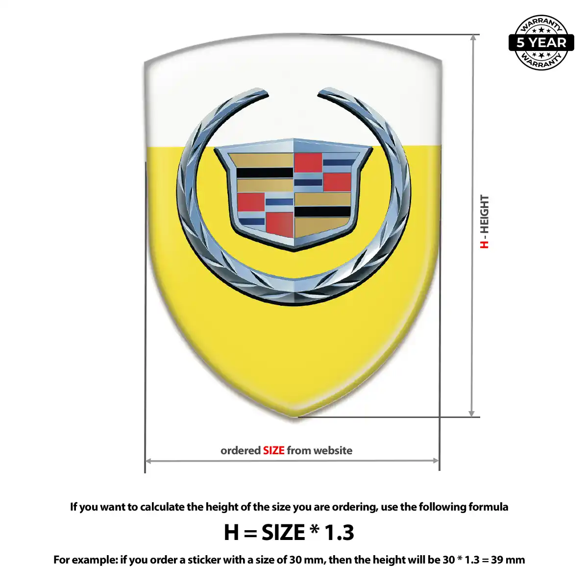 Cadillac 3D Resin Sticker Signature Grade