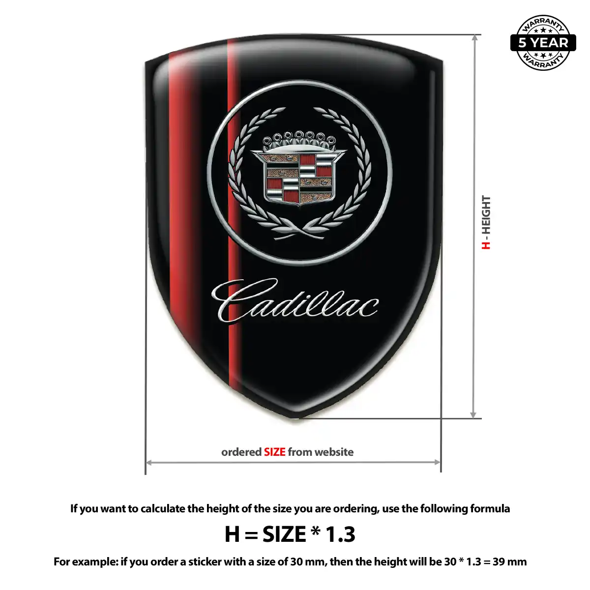 Cadillac 3D Resin Sticker Sport Tuning
