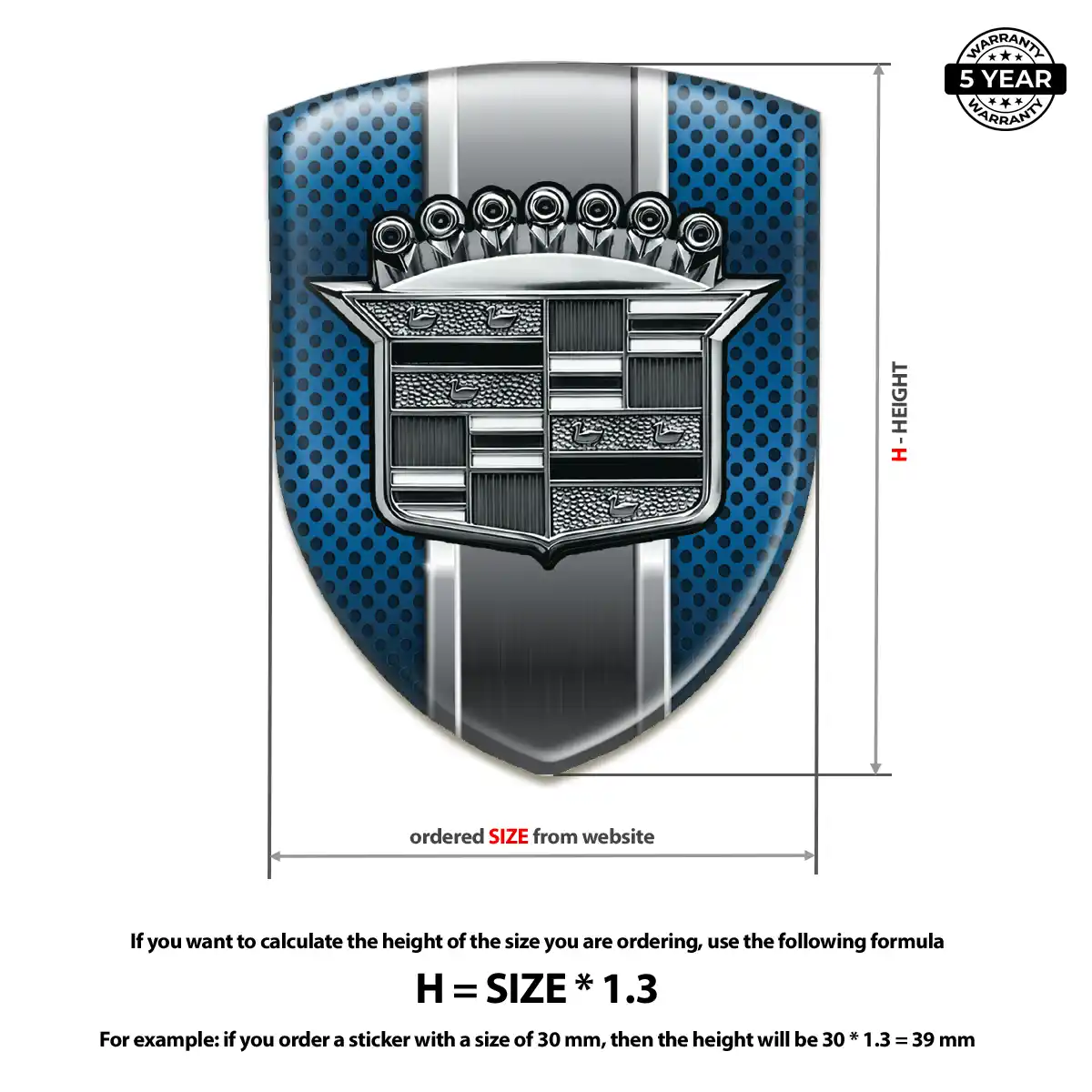 Cadillac 3D Resin Sticker Street Tuning