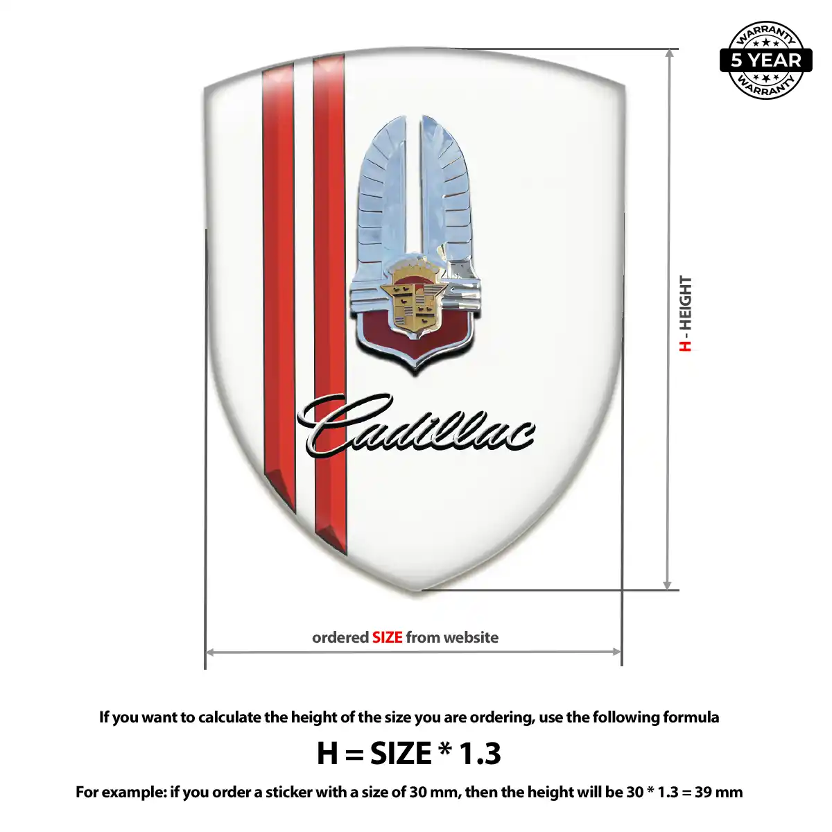 Cadillac 3D Resin Sticker Vortex Series