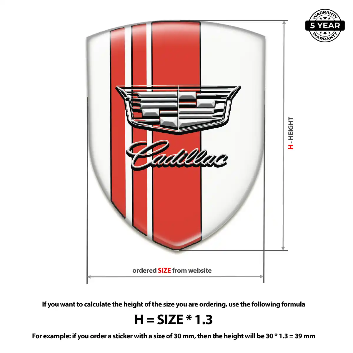 Cadillac Automotive Emblem Sticker Exclusive Series