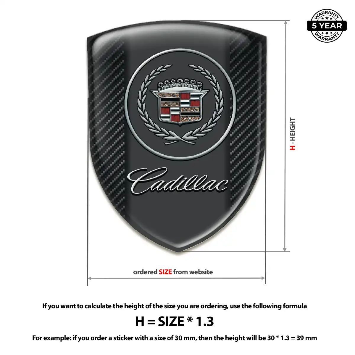 Cadillac Automotive Emblem Sticker Exterior Luxe