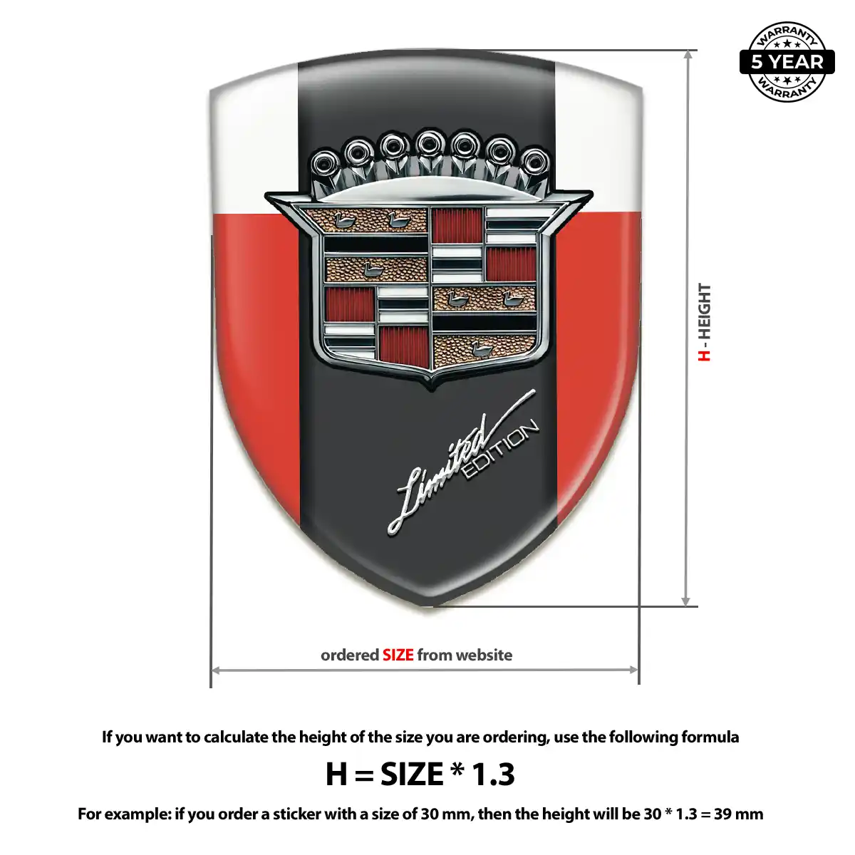 Cadillac Automotive Emblem Sticker Interior Luxe