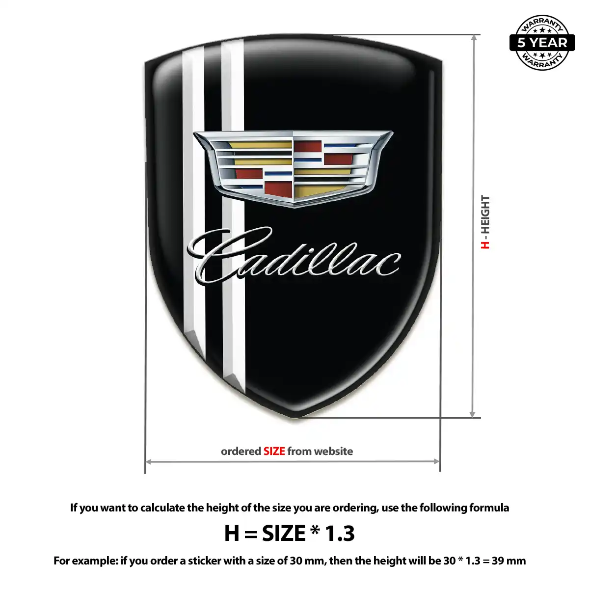 Cadillac Automotive Emblem Sticker Opulent Line