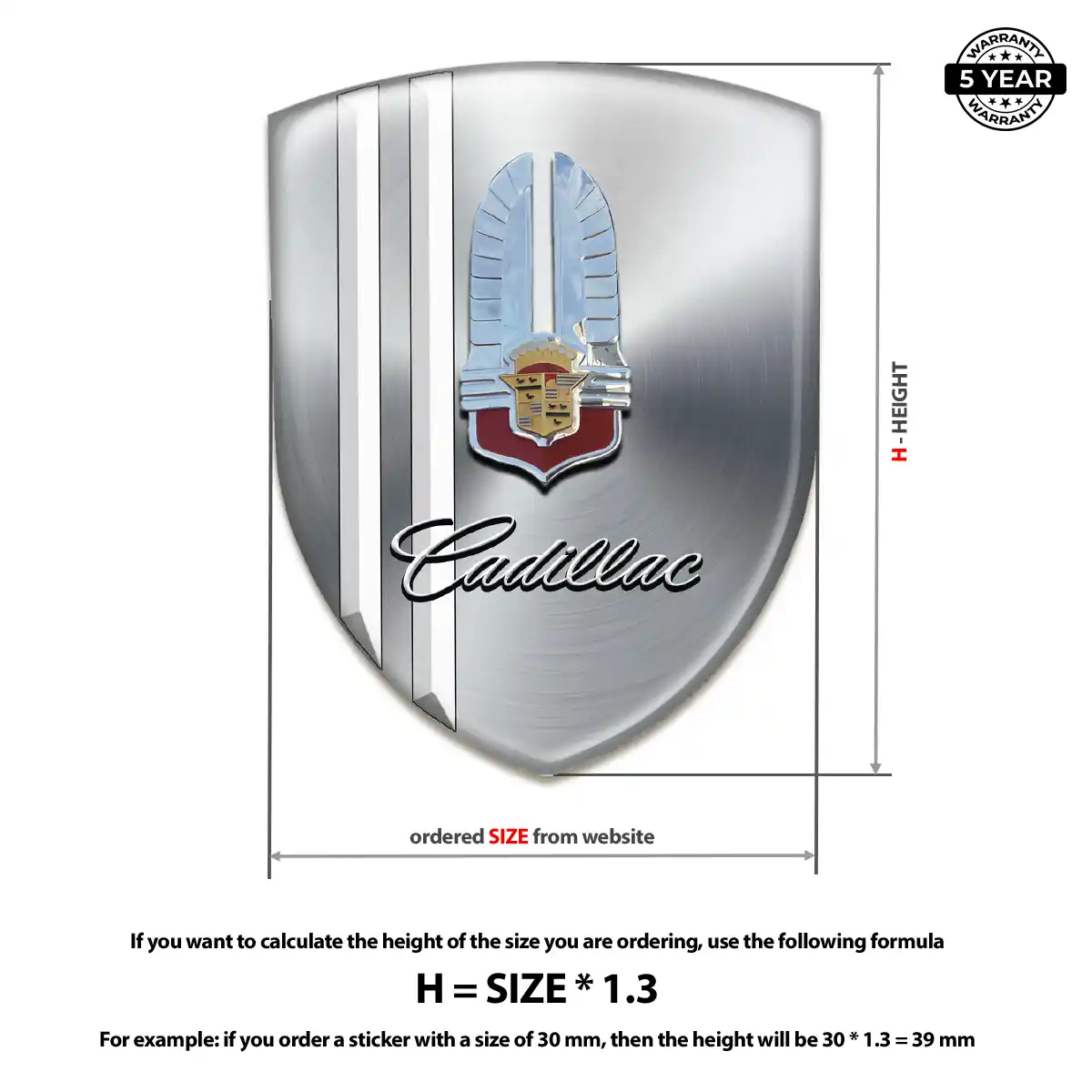 Cadillac Automotive Emblem Sticker Outer Style