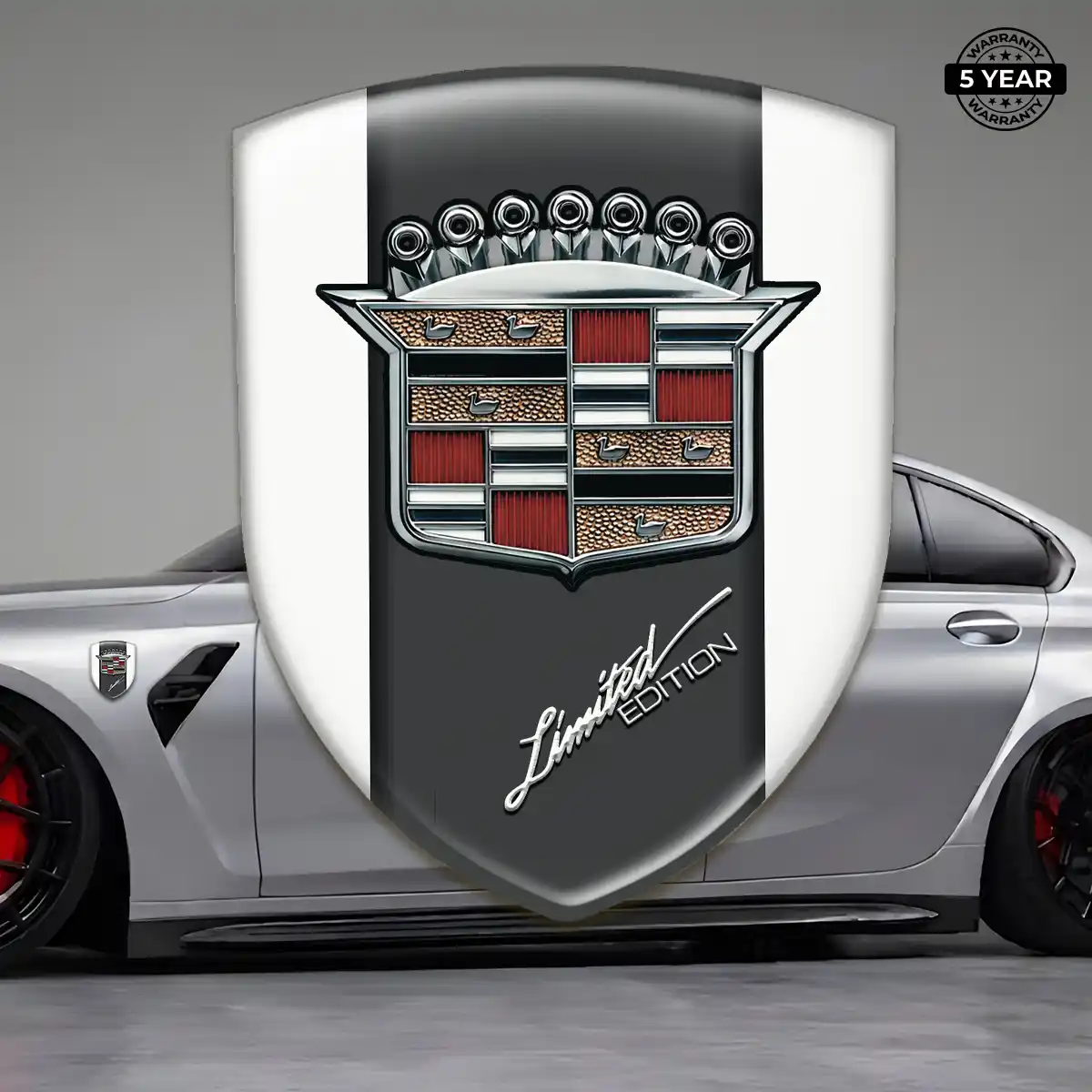 Cadillac Automotive Emblem Sticker Premium Dome