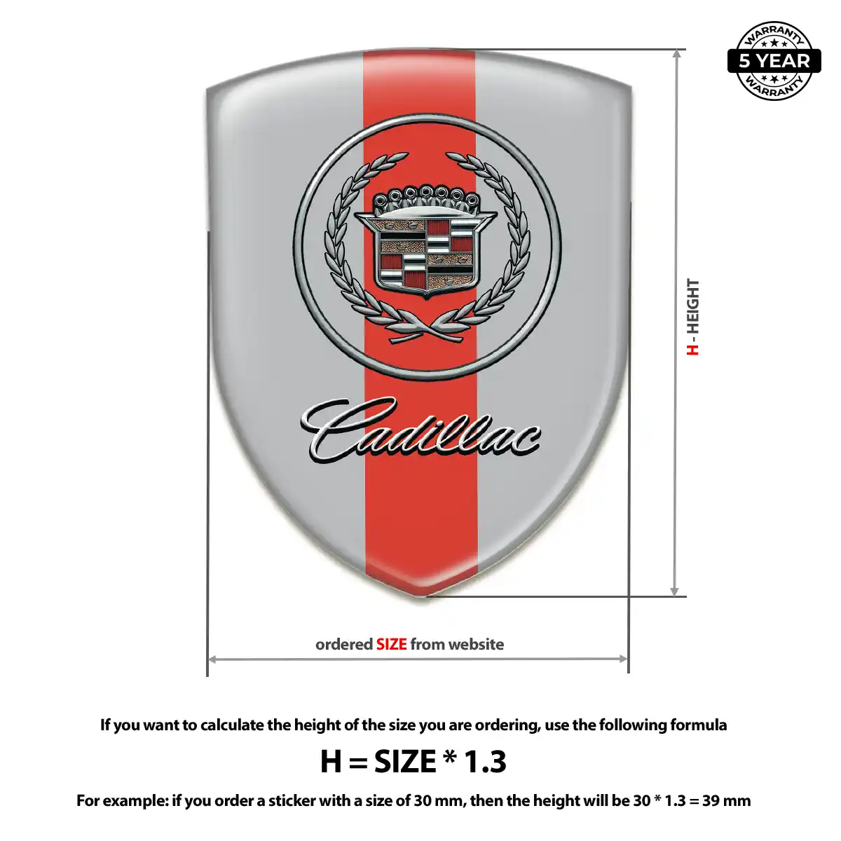 Cadillac Automotive Emblem Sticker Prime Quality