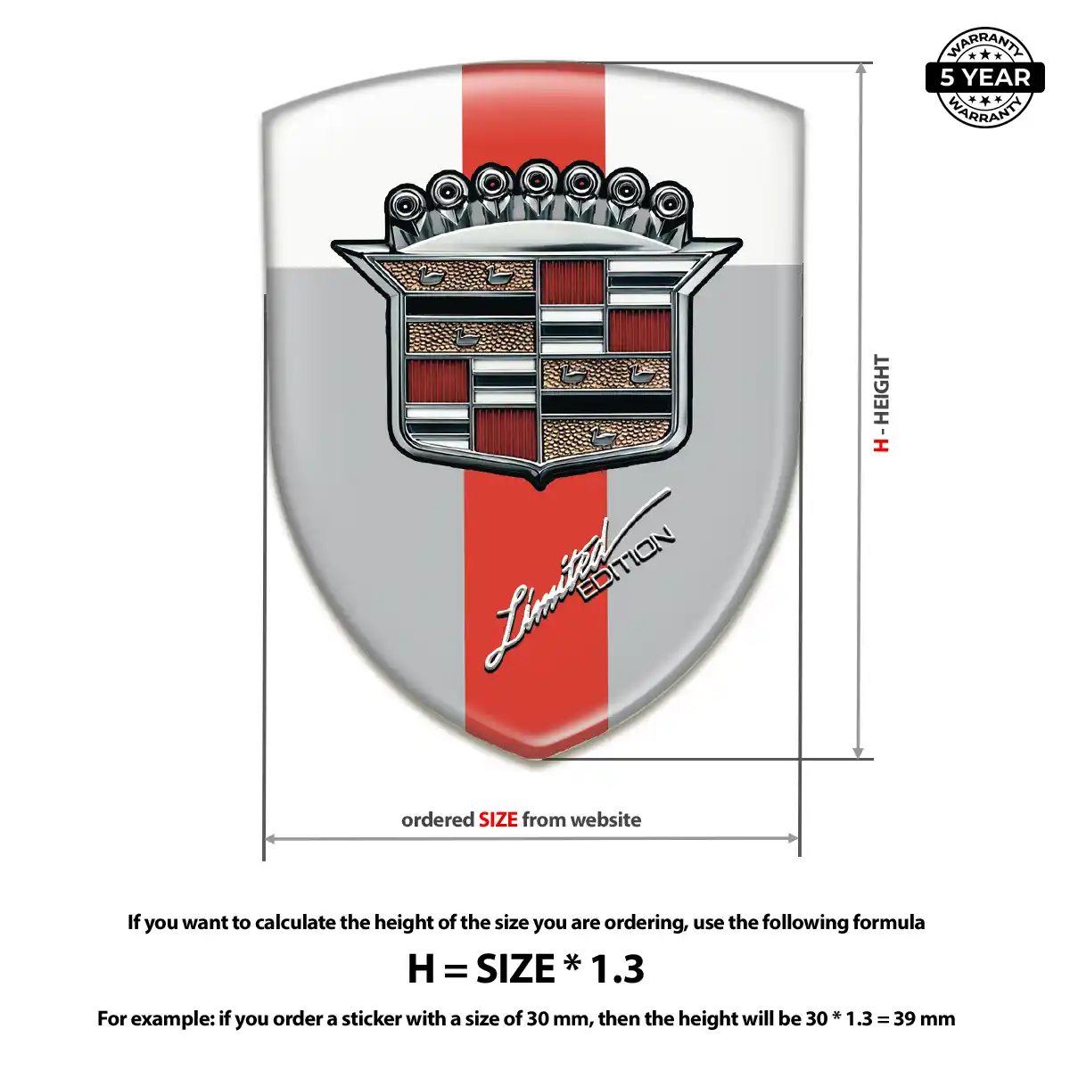 Cadillac Automotive Emblem Sticker Refined Design