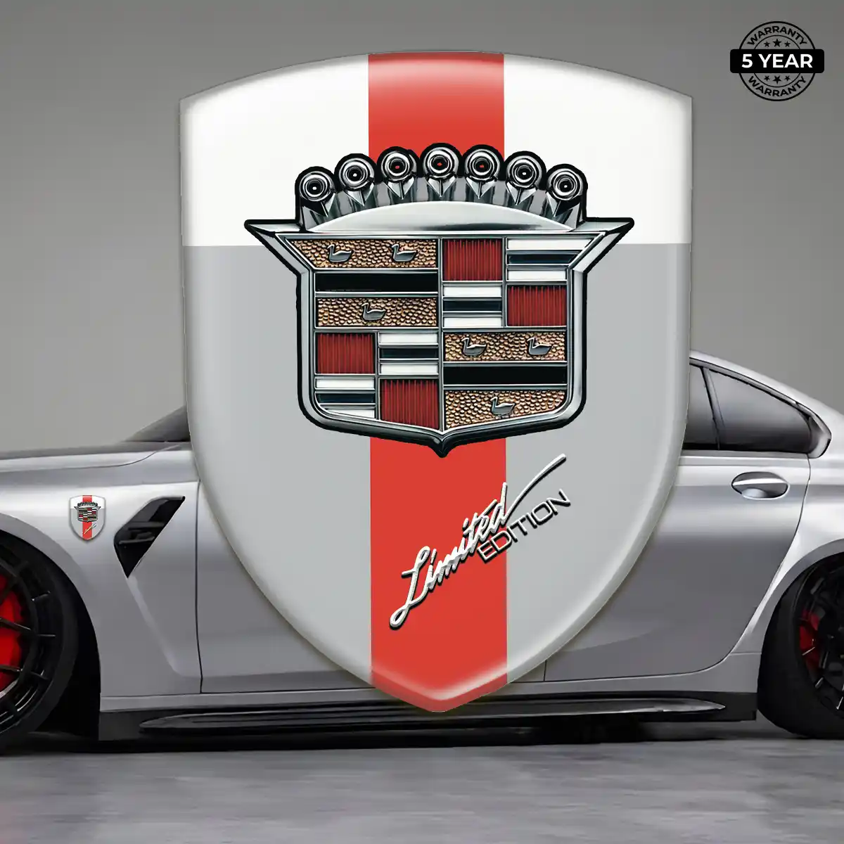 Cadillac Automotive Emblem Sticker Refined Design