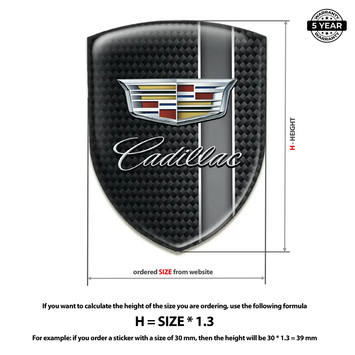 Cadillac Automotive Emblem Sticker Resin Elite