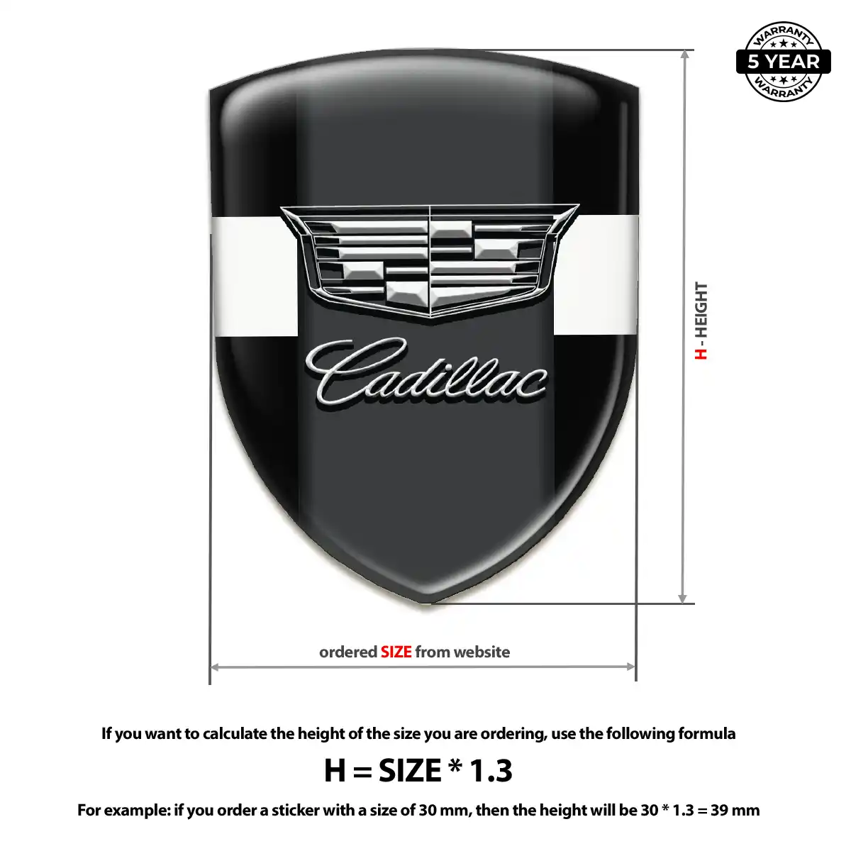 Cadillac Automotive Emblem Sticker Sport Tuning