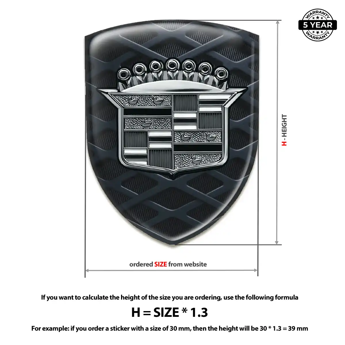 Cadillac Automotive Logo Sticker Branded Line