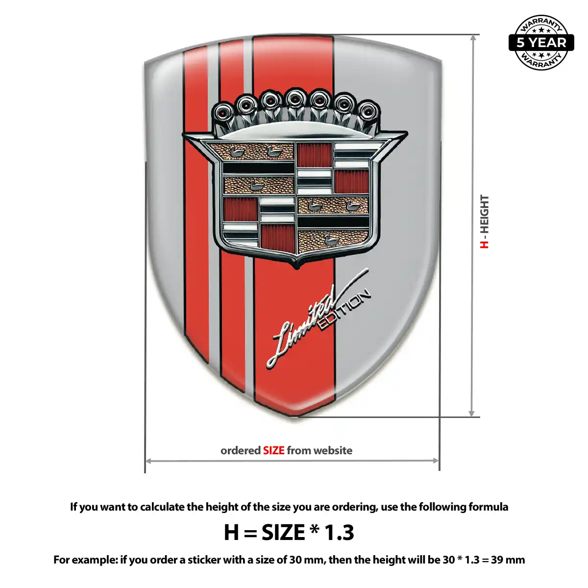 Cadillac Automotive Logo Sticker Exterior Luxe