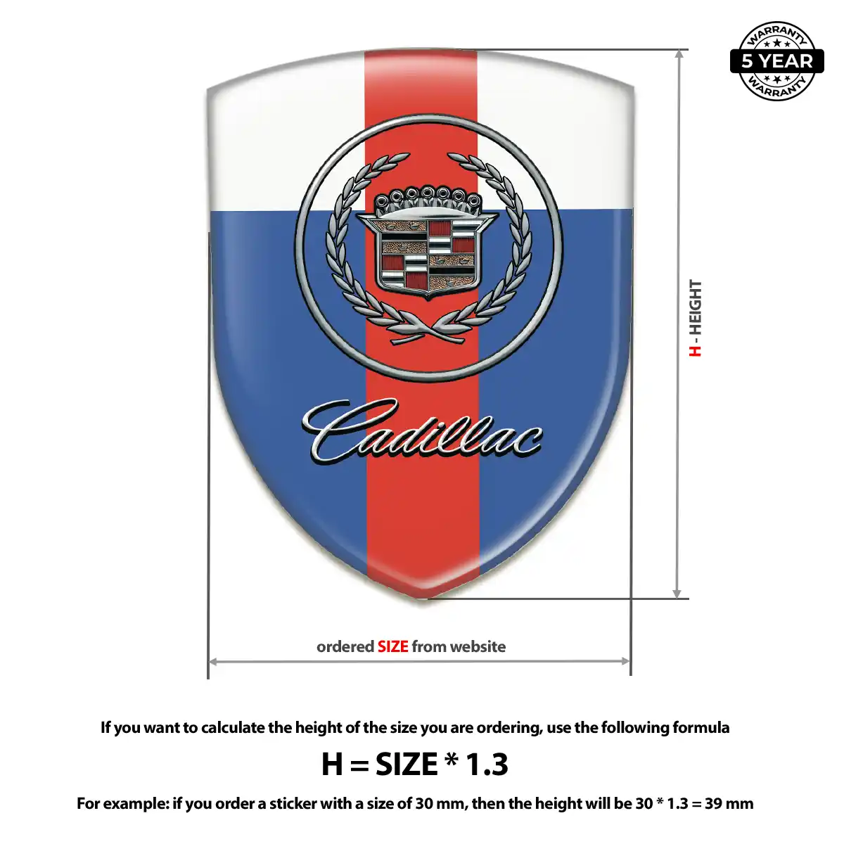 Cadillac Automotive Logo Sticker Interior Elegance