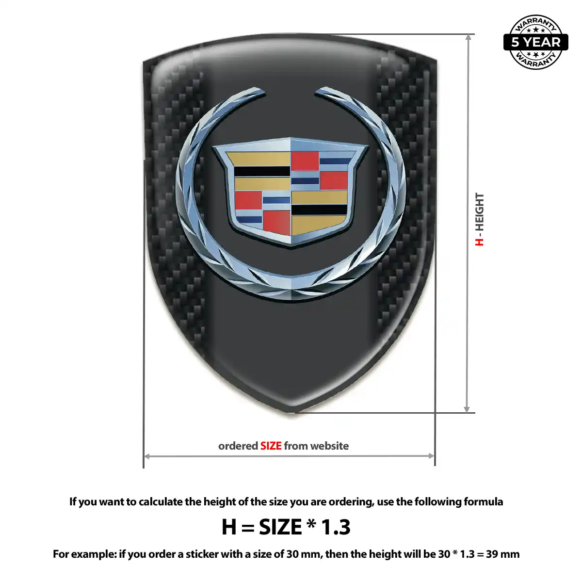 Cadillac Automotive Logo Sticker Opulent Line